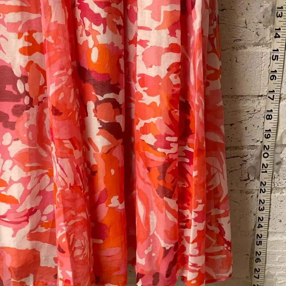 Coldwater Creek Floral Orange Skirt Small NWT